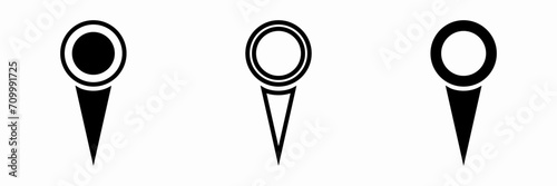 Set of Location pin icons. GPS marker. Vector illustration. Transparent background