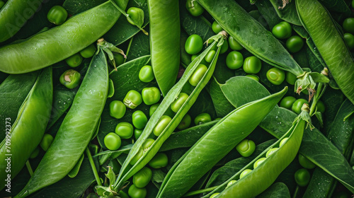 Peas and pea pods photo