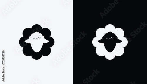 black sheep and white sheep logo vector