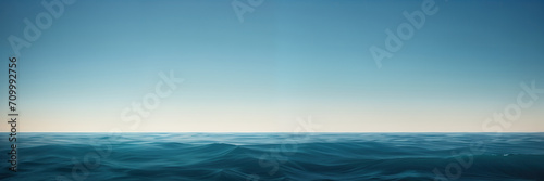 illustration with sea horizon and clear gradient sky