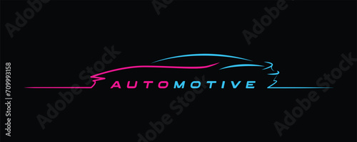minimal car logo vector outline with simple clear lines