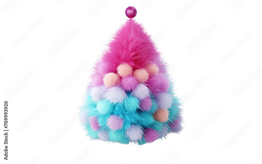 Pom Pom Party Hat. 3D image of Pom Pom Party Hat isolated on transparent background.