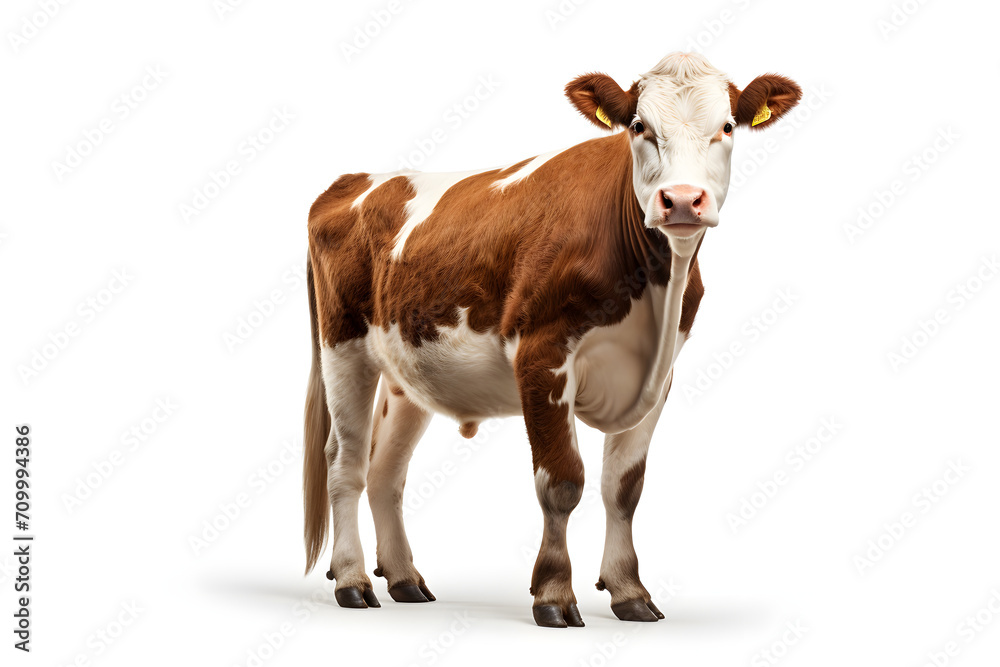 Cow on a white background
