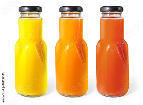 Set of juice glass bottles