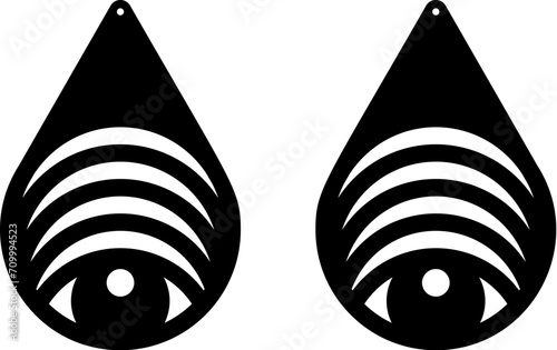 Laser Cuttting Teardrop Earrings Digital Template	
