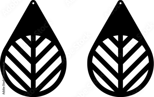 Laser Cuttting Teardrop Earrings Digital Template	