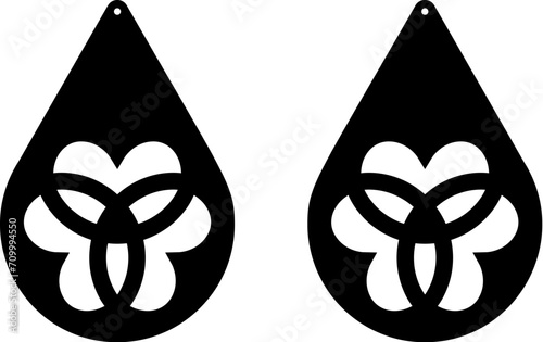 Laser Cuttting Teardrop Earrings Digital Template	