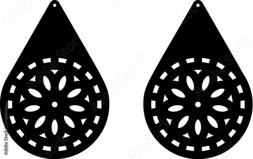 Laser Cuttting Teardrop Earrings Digital Template	