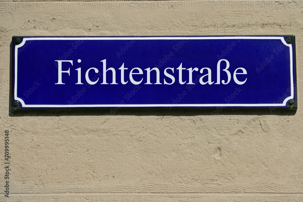 Emailleschild Fichtenstraße