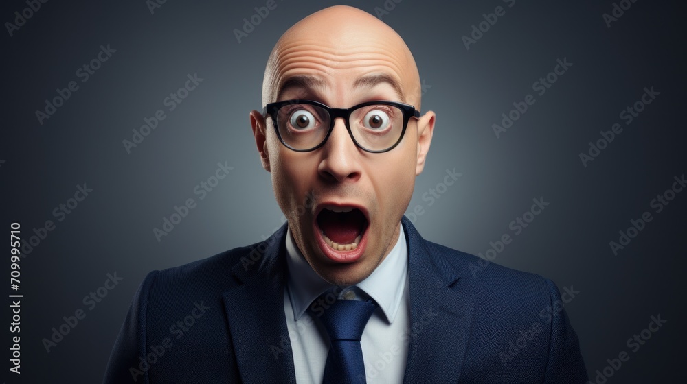 Shocked man with wide open mouth. Shocked man with wide open mouth.