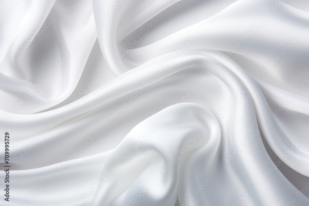 Obraz premium Elegant crumpled white silk fabric background with luxurious texture for sophisticated design