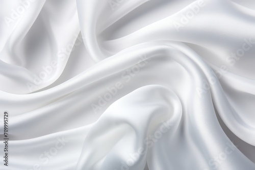 Elegant crumpled white silk fabric background with luxurious texture for sophisticated design