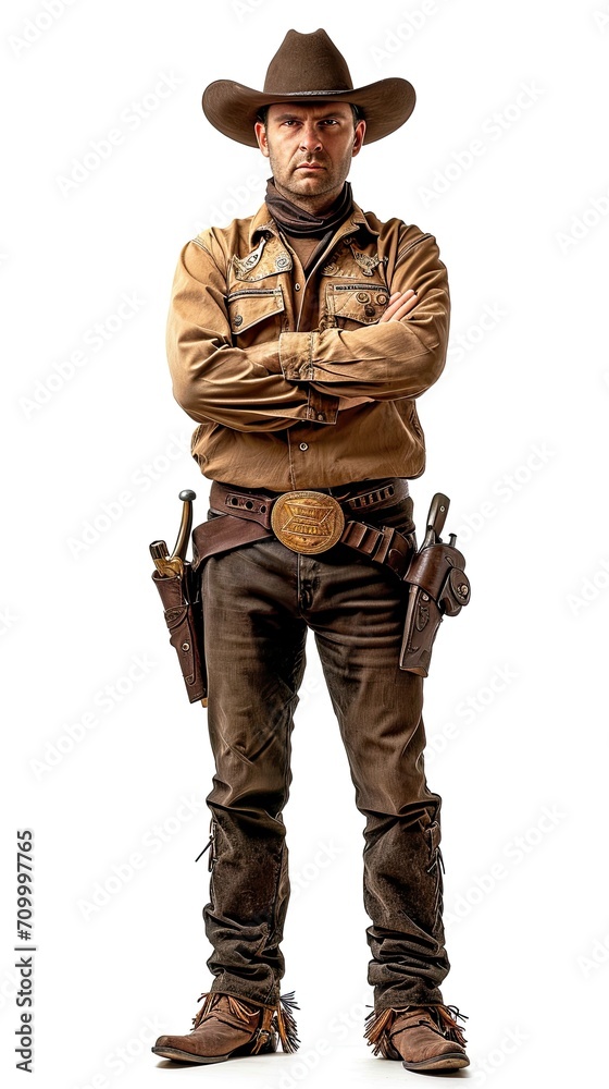 Drawing of a sheriff with his arms crossed, on a white background. Drawing of a sheriff with his arms crossed, on a white background.