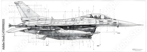 American air superiority fighter in the form of a diagram photo