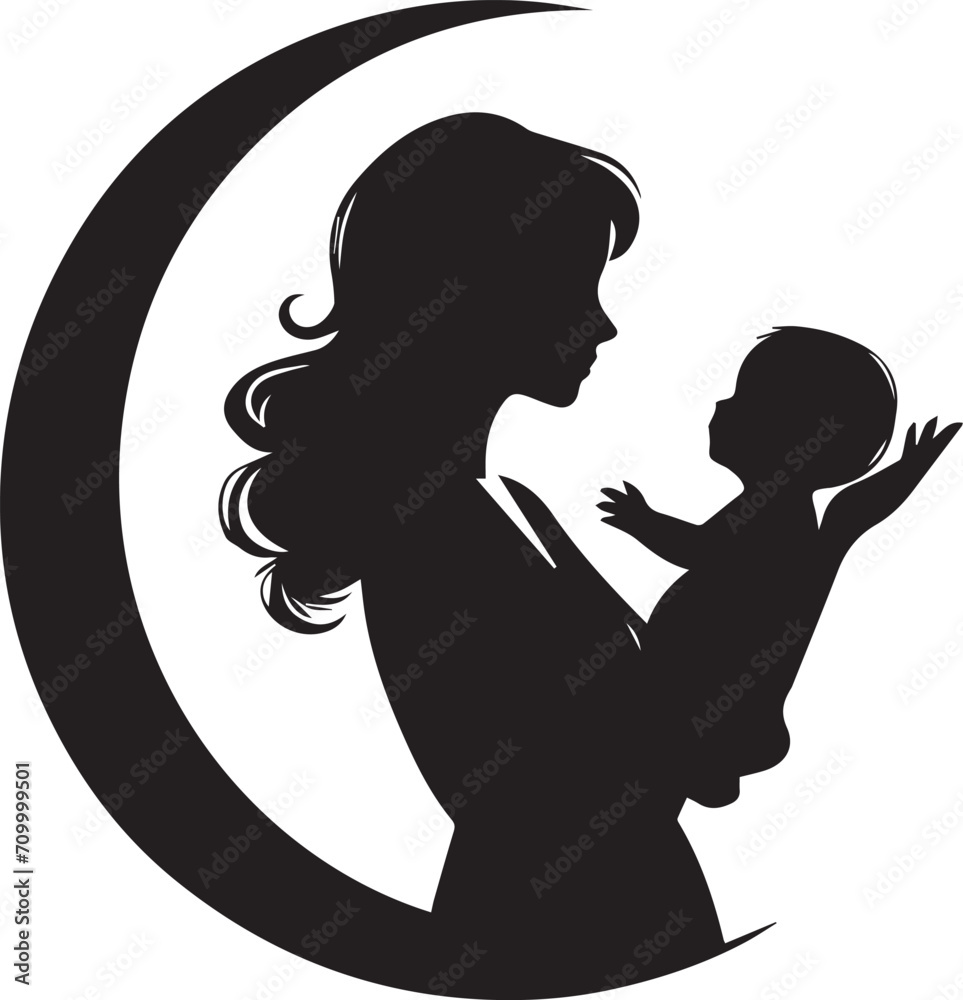 Happy mothers day silhouette vector illustration