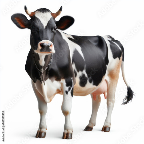 Beautiful cow is standing isolated on white background. ai generative © Ольга Лукьяненко