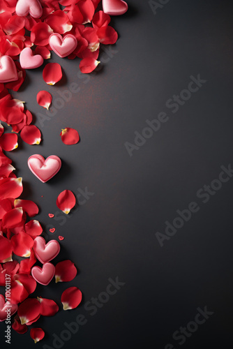red hearts on black background © MDQDigital