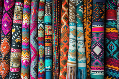colorful fabric in a market