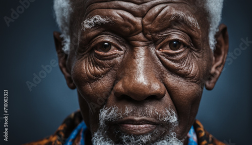 portrait of a senior old black african american man close-up , elderly man, grandpa portrait © P.W-PHOTO-FILMS