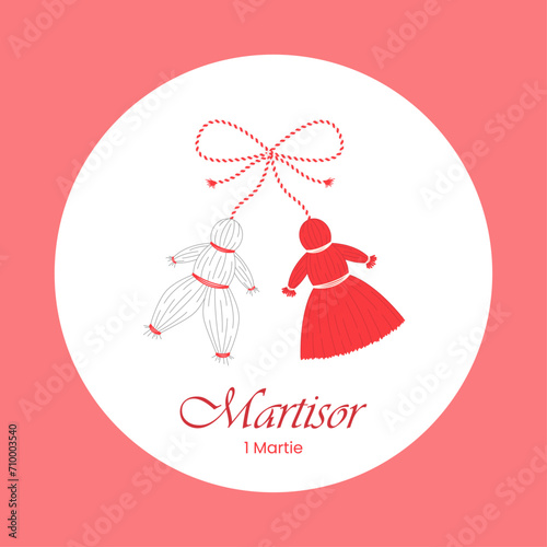 Marcisor. The symbol of the meeting of spring in Romania and Moldova on March 1. Vector illustration. photo