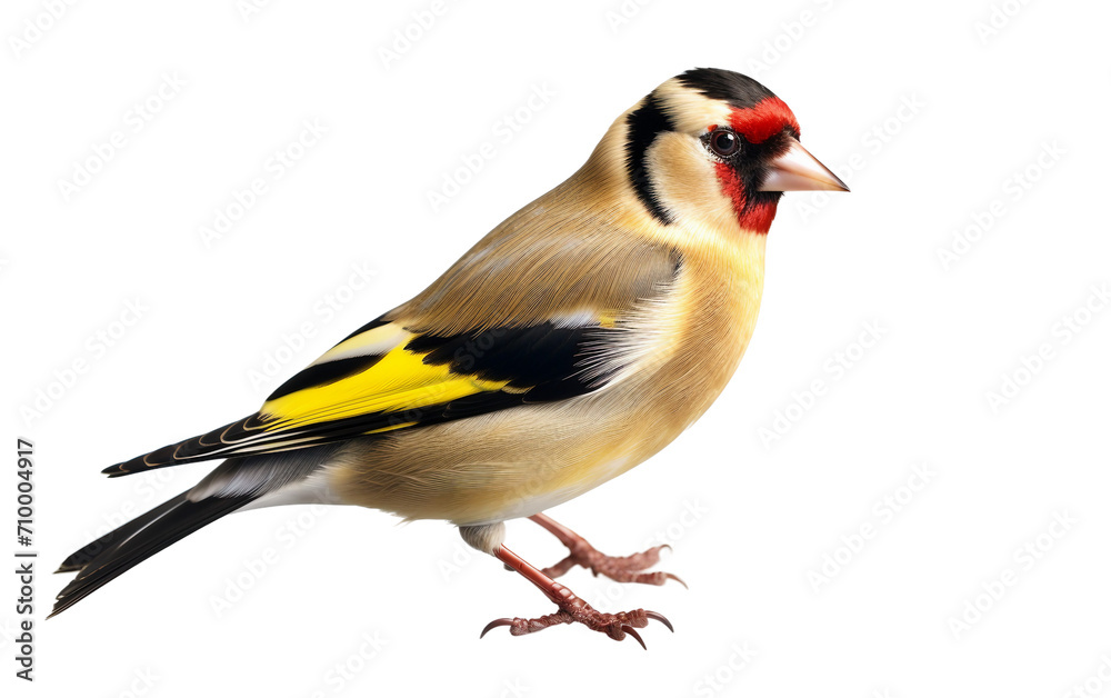 Fototapeta premium Isolated Goldfinch Isolated on Transparent Background PNG.