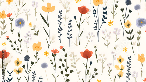 Wild flowers wallpaper pattern