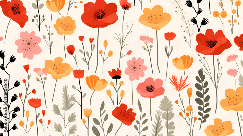 Wild flowers wallpaper pattern Wild flowers wallpaper pattern