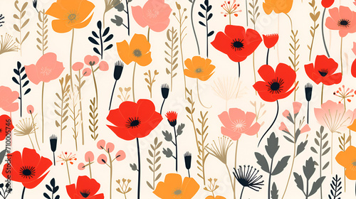 Wild flowers wallpaper pattern