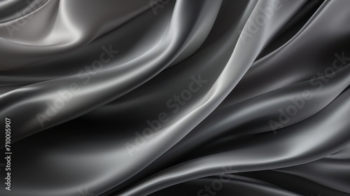 Abstract black background luxury cloth or liquid wave or wavy folds of grunge silk texture satin velvet material for luxurious elegant wallpaper design. High quality illustration