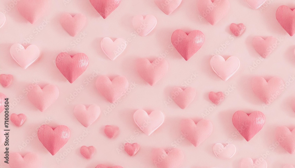 pink hearts on pink color background minimal trend seamless aesthetic pattern pastel monochrome print as valentines day or wedding background hearts symbol of love romantic holiday concept