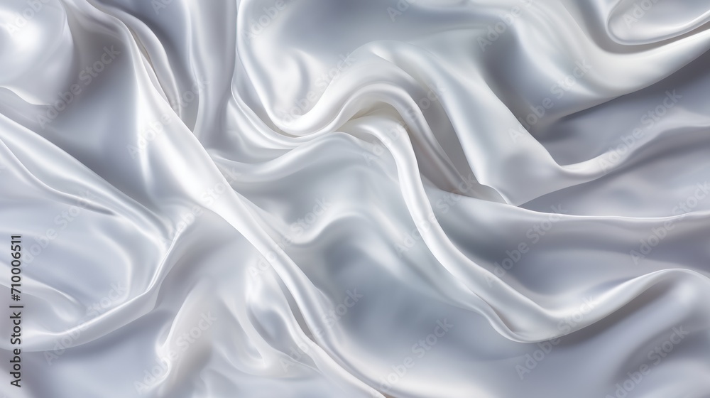 Fototapeta premium Abstract white background luxury cloth or liquid wave or wavy folds of grunge silk texture satin velvet material for luxurious elegant wallpaper design. High quality illustration