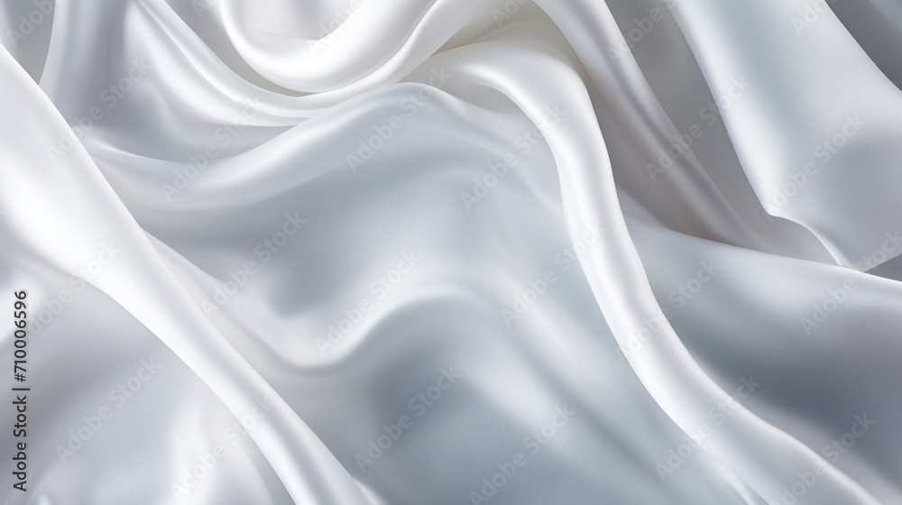 Abstract white background luxury cloth or liquid wave or wavy folds of grunge silk texture satin velvet material for luxurious elegant wallpaper design. High quality illustration