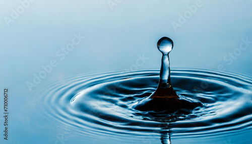 Close-up shot of a drop in water
