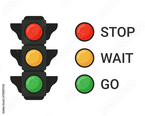 Road traffic light for traffic control. Vector illustration.