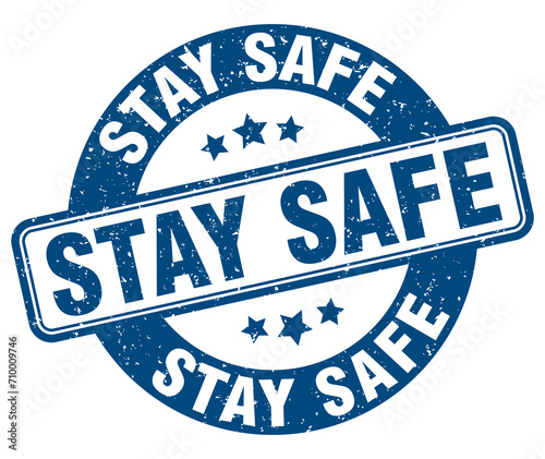 stay safe stamp. stay safe label. round grunge sign