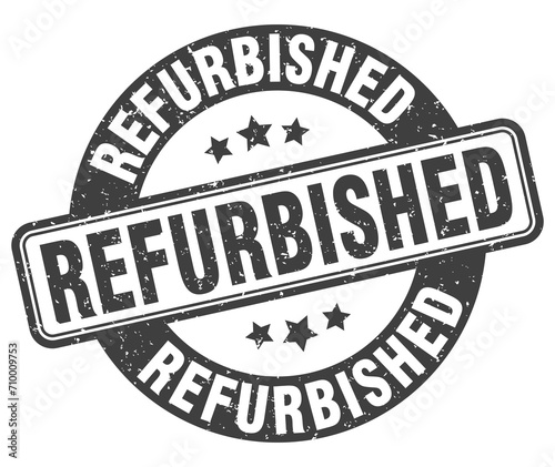refurbished stamp. refurbished label. round grunge sign