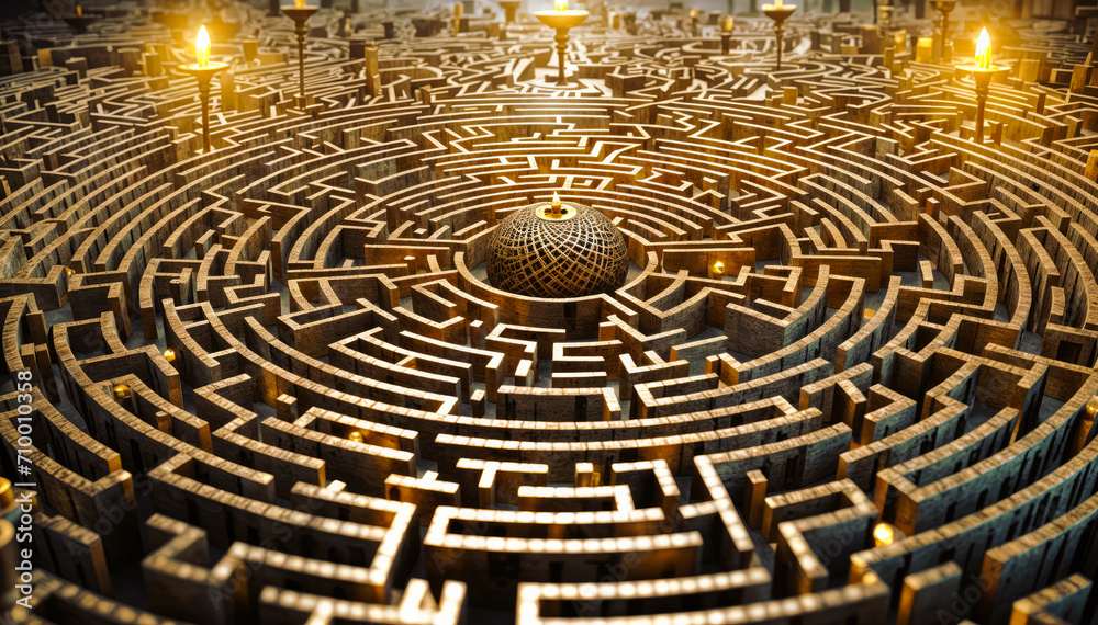 Abstract Geometric Design Concentric Circle Labyrinth Abstract Geometric Design Concentric Circle Labyrinth