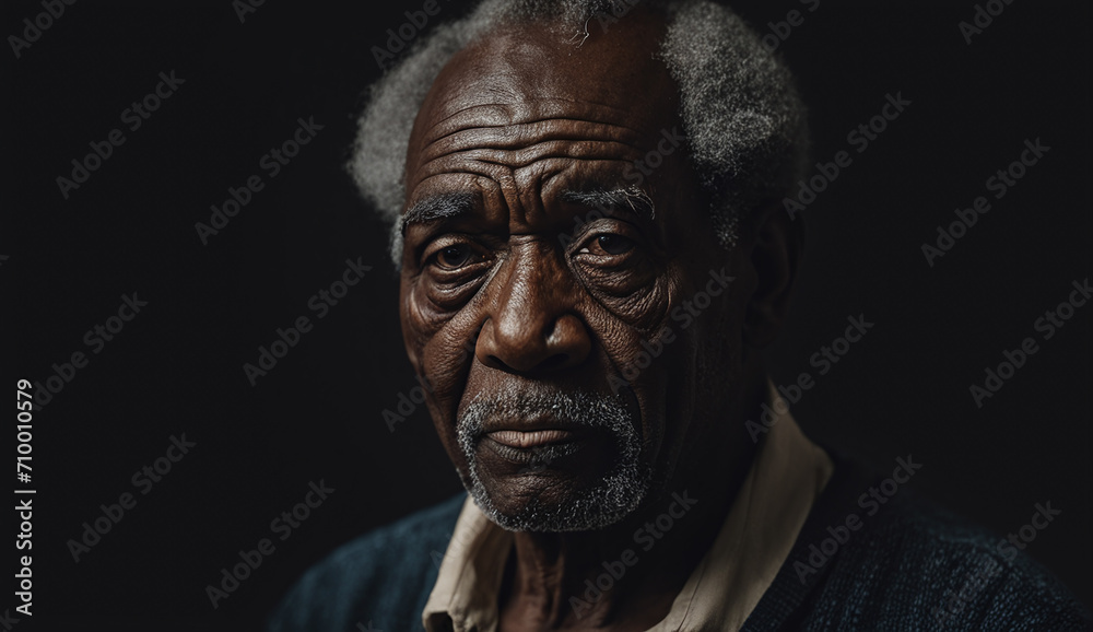 poor homeless man portrait, man with a sad look	