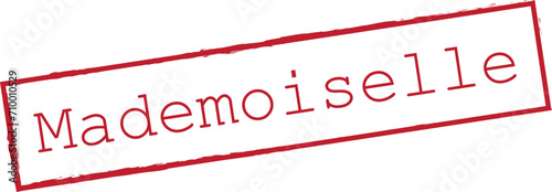 Mademoiselle rectangle rubber stamp