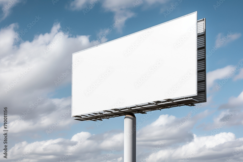 White billboard mockup. Space to place advertising text. White billboard mockup. Space to place advertising text.