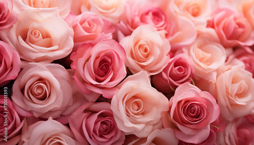Pink roses closeup, floral background Pink roses closeup, floral background
