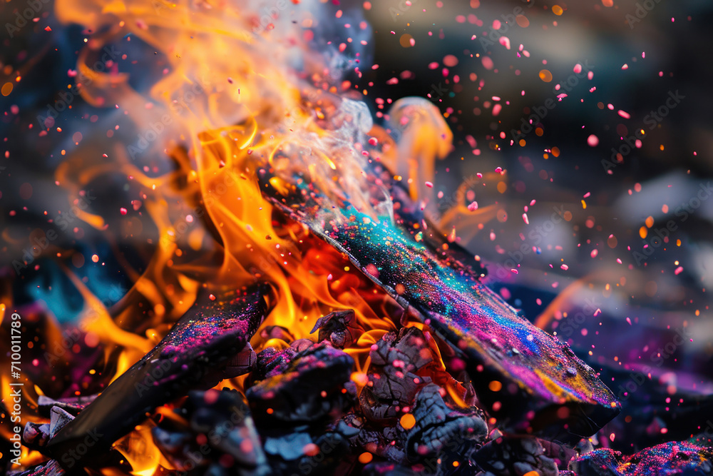 Holi celebration close up Holi celebration close up