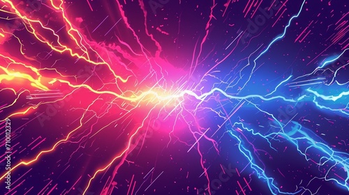 Vibrant Background With Lightning and Stars