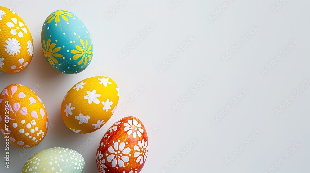 colorful handmade Easter eggs background