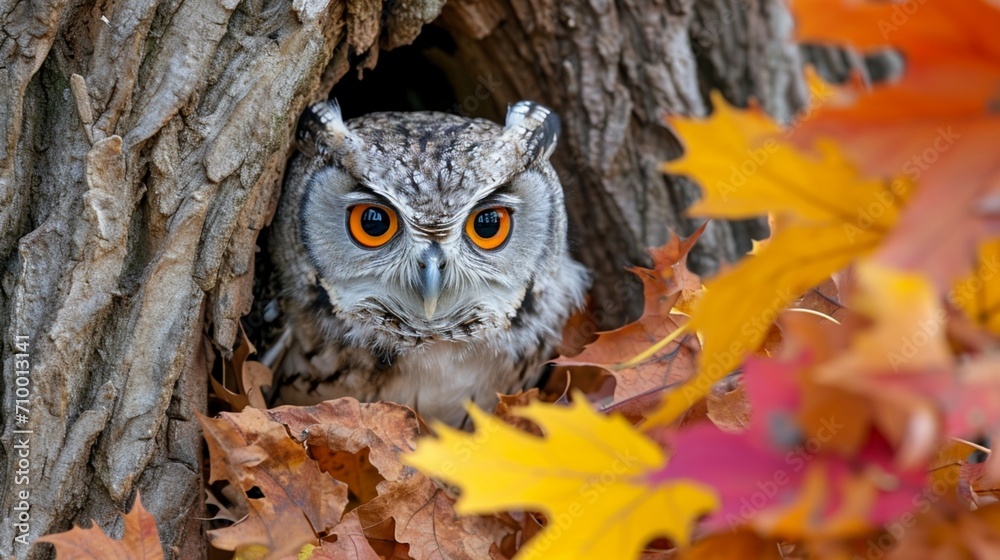 A Baby Owl Clumsily Testing Its Wings About - AI Generative A Baby Owl Clumsily Testing Its Wings About - AI Generative