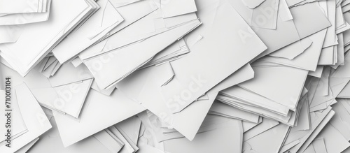 piles of plain white paper