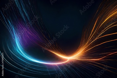 illustration, Abstract with power lightning wave, vector, Dark Background