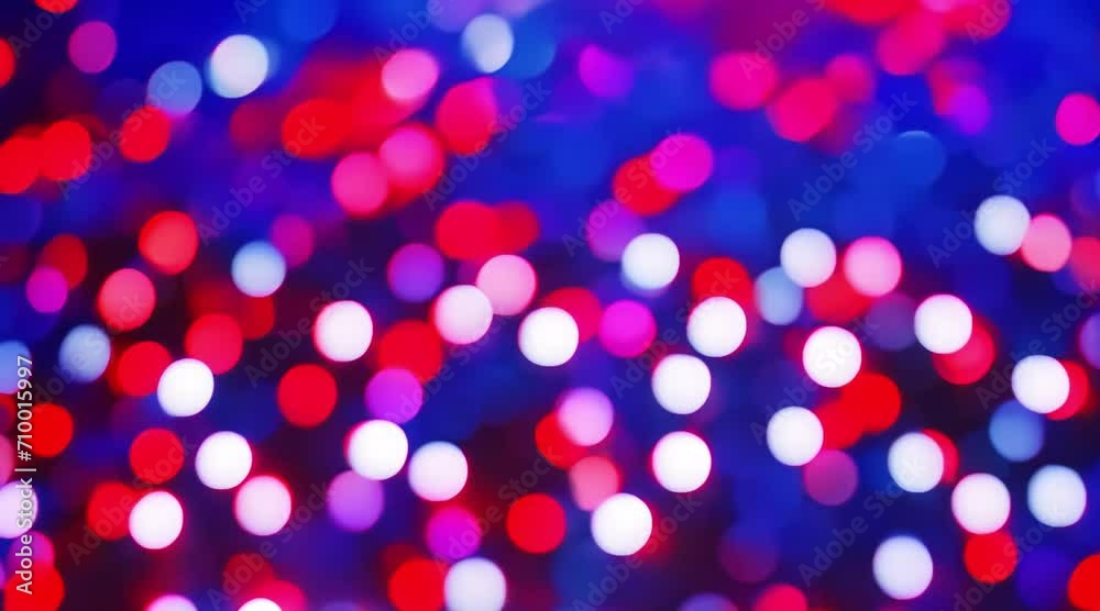 blue-red lights on a dark background blur into bokeh. Generative AI blue-red lights on a dark background blur into bokeh. Generative AI