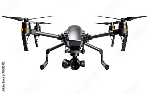 High-Tech Professional Drone Camera Isolated on Transparent Background PNG.