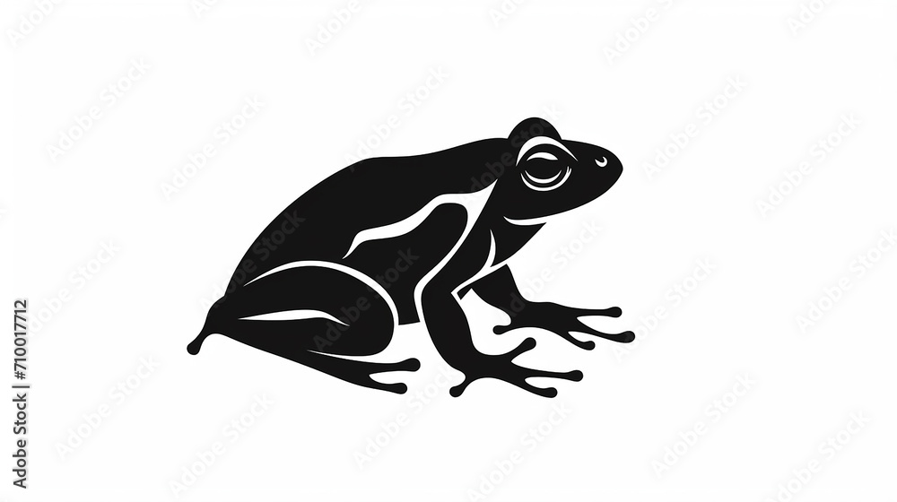 Black and white frog icon isolated on white background Black and white frog icon isolated on white background